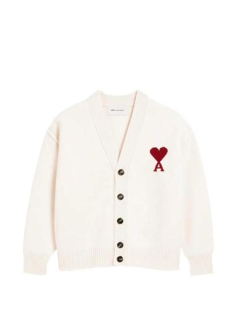 AMI Paris Ami De Coeur wool cardigan - Neutrals - zdjęcie produktu nr 1