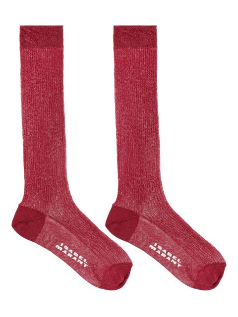 ISABEL MARANT ribbed-knit socks - Red