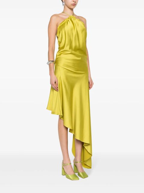 The Attico ruched satin midi dress - Yellow - zdjęcie produktu nr 2