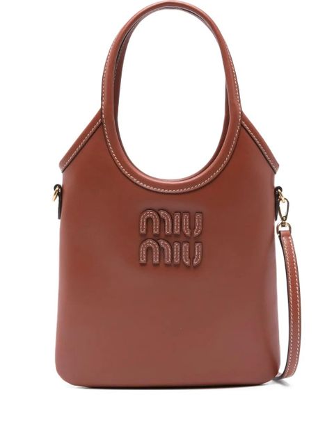 Miu Miu logo-appliqué top-handles shoulder bag - Brown - zdjęcie produktu nr 1