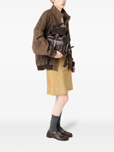 Miu Miu leather large backpack - Brown - zdjęcie produktu nr 1