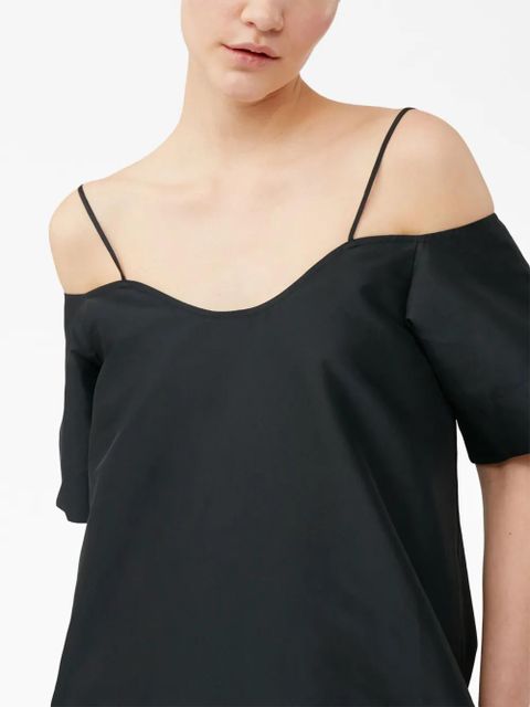 GANNI plain cold-shoulder mini dress - Black - zdjęcie produktu nr 2
