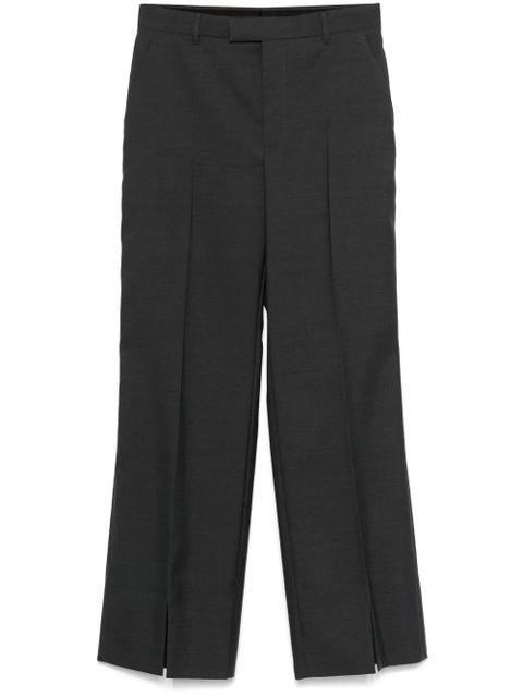 Gucci logo-embroidered straight-leg trousers - Grey - zdjęcie produktu nr 1