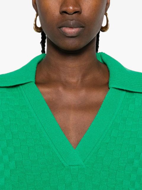 SANDRO textured V-neck sweater - Green