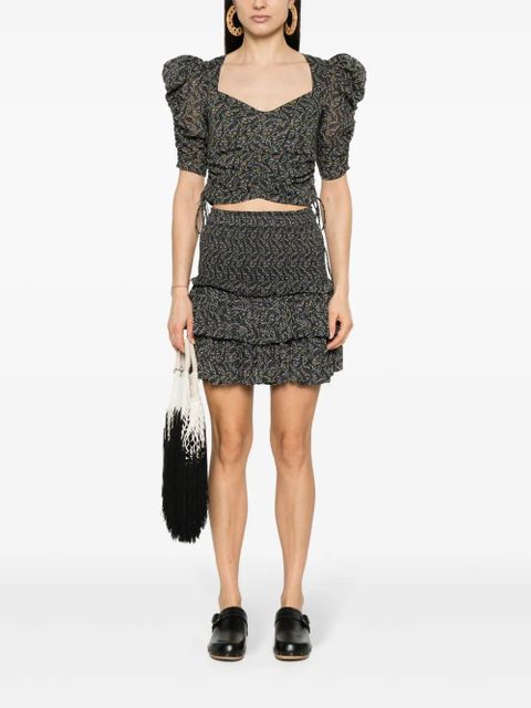 MARANT ÉTOILE Galaor floral-print top - Black