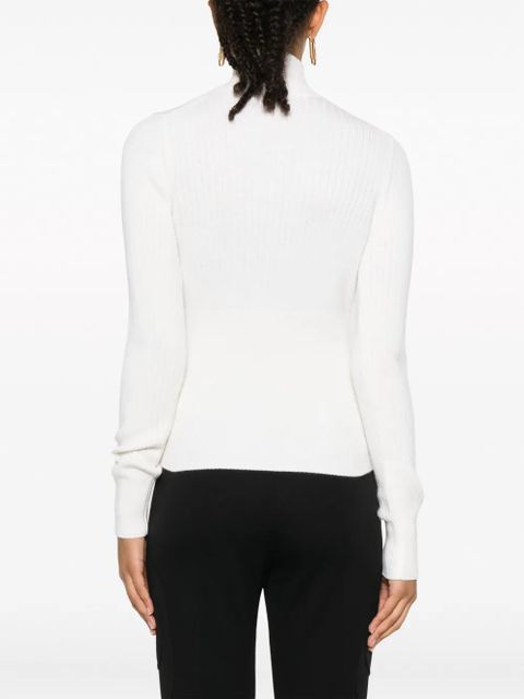 Casablanca ribbed-knit wool jumper - White