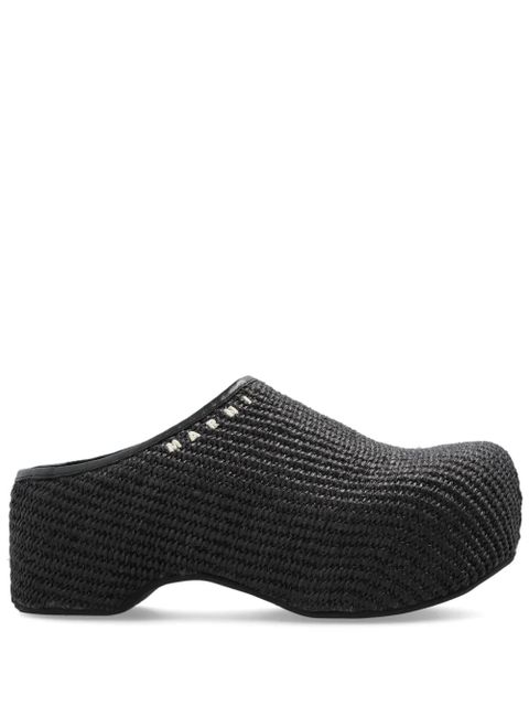 Marni logo-print mules - Black - zdjęcie produktu nr 1