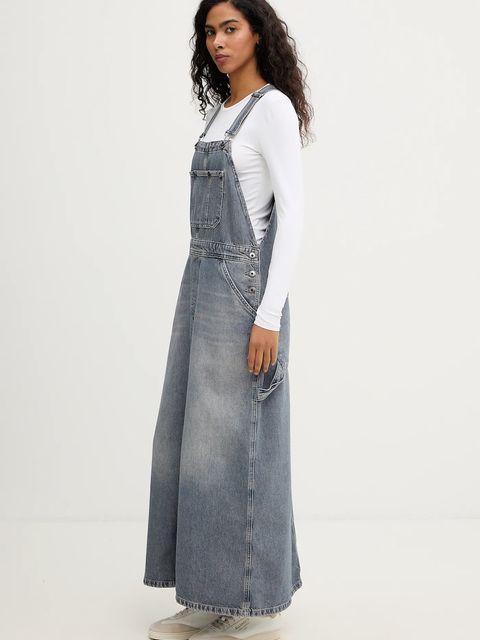 G-Star sukienka jeansowa Carpenter Dungaree kolor niebieski maxi prosta D27931-D943 - zdjęcie produktu nr 2