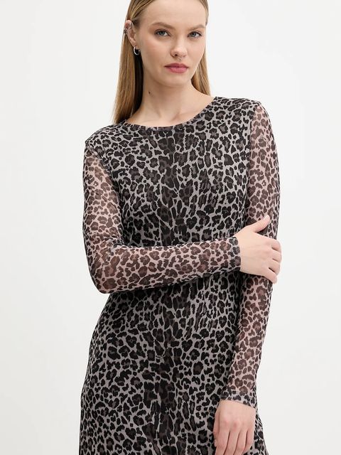 Tommy Jeans sukienka kolor brązowy maxi rozkloszowana DW0DW21511