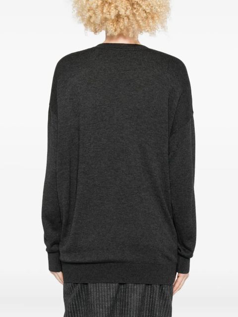 ISABEL MARANT Chiraz V-neck ring-detail sweater - Grey