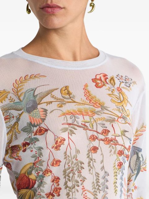 ETRO flora fauna-motif top - White