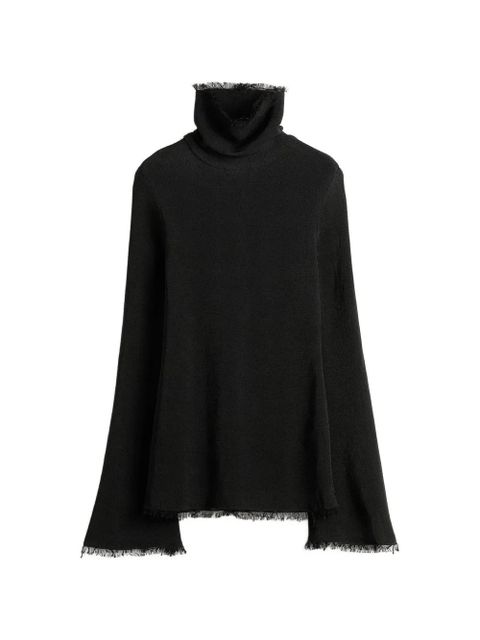 TOTEME frayed-edge slim top - Black - zdjęcie produktu nr 2