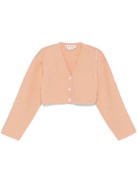 Marni logo-embroidered cardigan - Orange - zdjęcie produktu nr 1