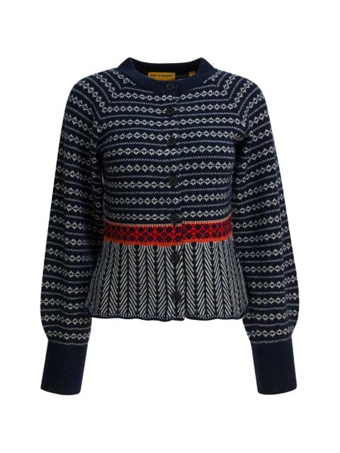 Guest In Residence patterned buttoned cardigan - Blue - zdjęcie produktu nr 1