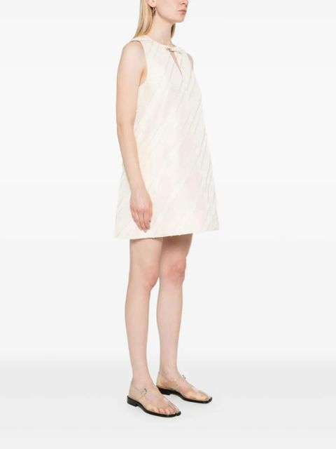 GANNI stripe mini dress - Neutrals