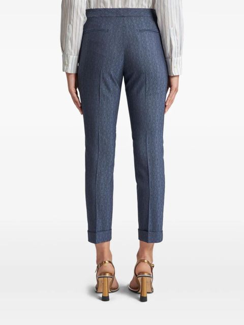 ETRO geometric-pattern tailored trousers - Blue
