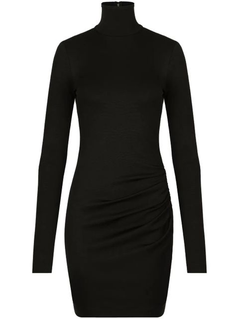 Dolce & Gabbana ruched high-neck minidress - Black - zdjęcie produktu nr 1