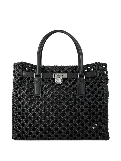 Michael Kors woven padlock tote bag - Black