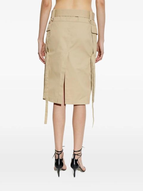 Alexander McQueen belted midi cargo skirt - Neutrals