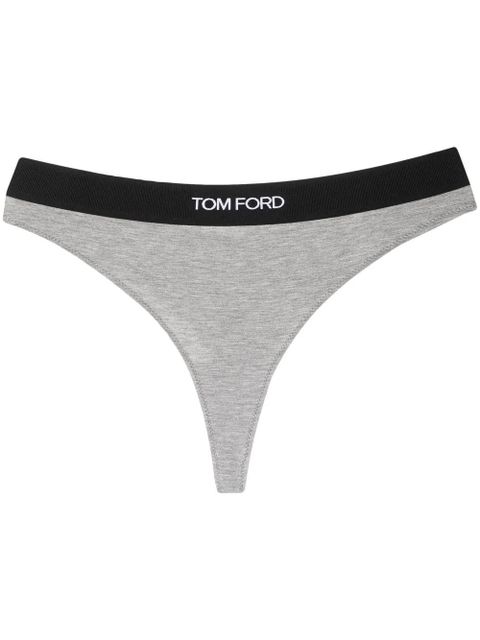 TOM FORD logo-waistband thong - Grey - zdjęcie produktu nr 1
