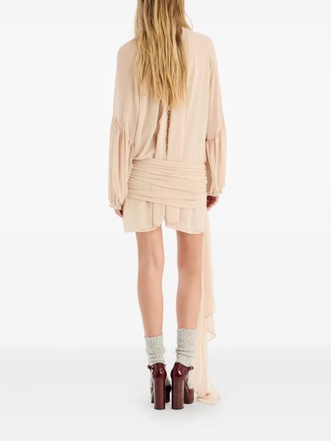 ROTATE BIRGER CHRISTENSEN chiffon strap tie mini dress - Neutrals - zdjęcie produktu nr 2
