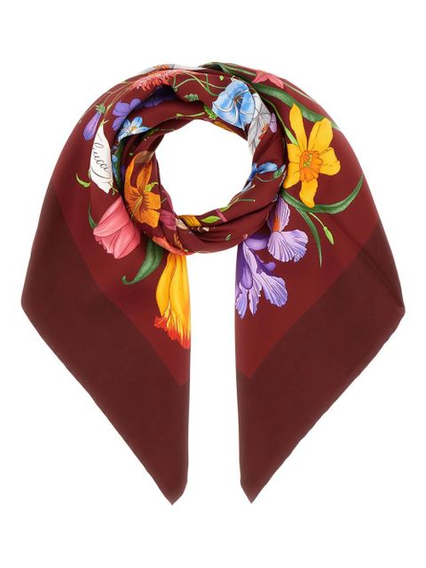 Gucci floral-print silk scarf - Red - zdjęcie produktu nr 1