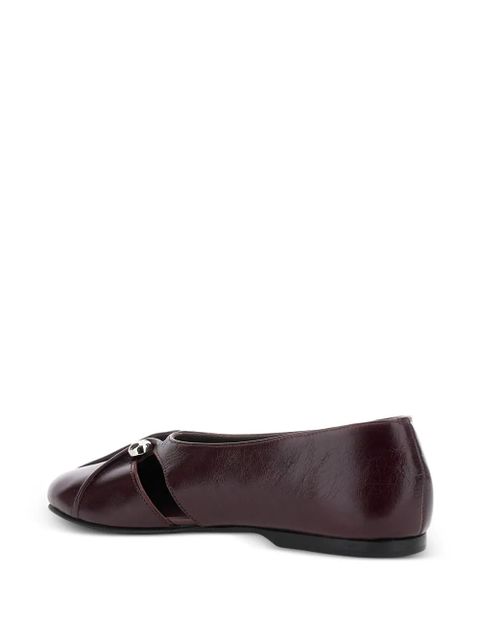 ALOHAS cut-out leather ballet flats - Brown