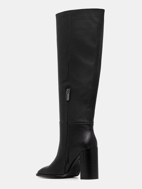 Answear.LAB kozaki skórzane kolor czarny na słupku