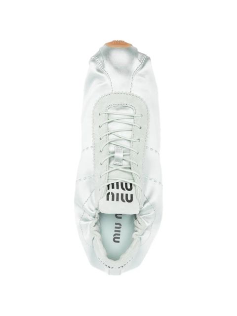 Miu Miu satin low profile sneakers - Green