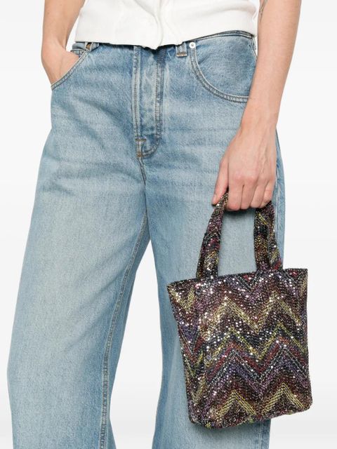 Missoni mini Caperdoni sequin chevron tote bag - Black - zdjęcie produktu nr 2