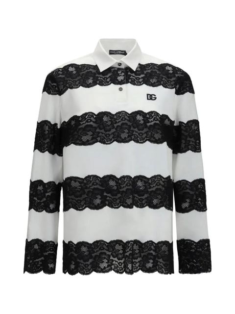 Dolce & Gabbana striped polo shirt - White - zdjęcie produktu nr 1
