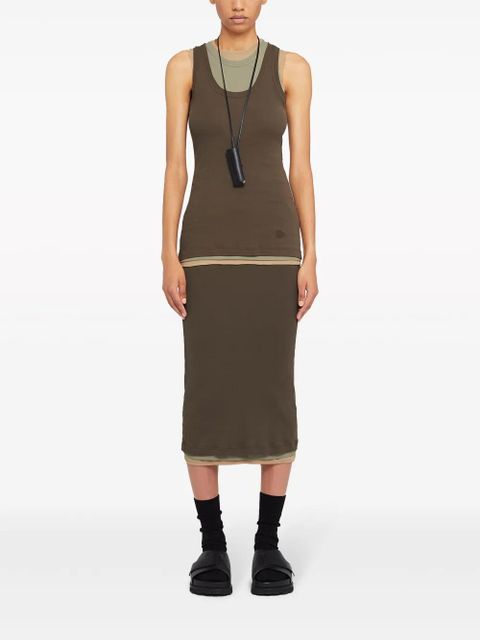 Jil Sander layered cotton tank top - Brown - zdjęcie produktu nr 2