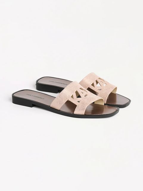 Karl Lagerfeld klapki zamszowe SKOOT II damskie kolor różowy KL80402 - zdjęcie produktu nr 2