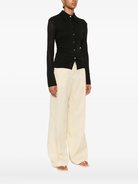 Nanushka long-sleeved buttoned polo shirt - Black