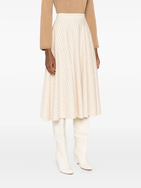Max Mara striped flared midi skirt - Neutrals