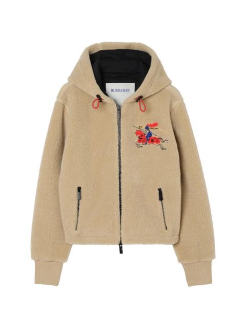 Burberry EKD embroidered hooded fleece jacket - Neutrals - zdjęcie produktu nr 1