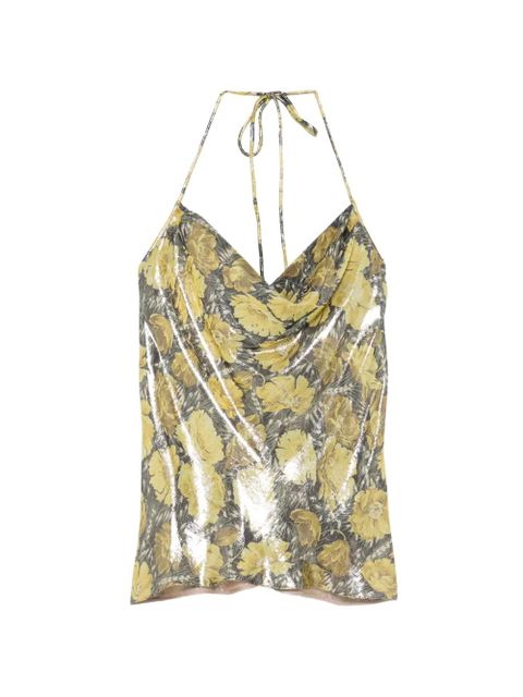 Valentino Garavani floral-print cowl-neck blouse - Yellow - zdjęcie produktu nr 1