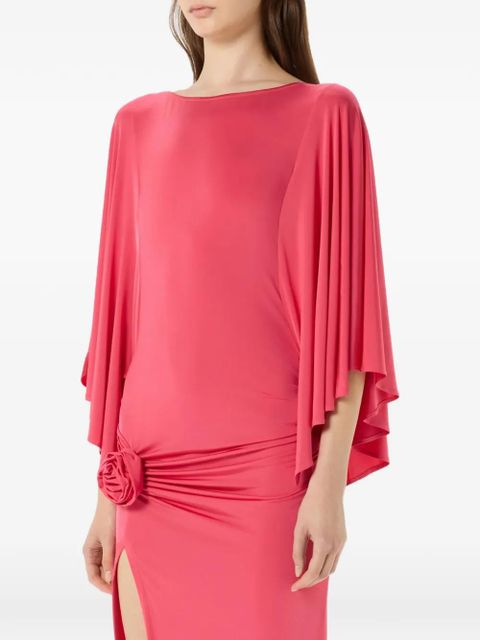 Blumarine flower-appliqué midi dress - Pink