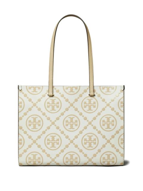 Tory Burch T Monogram-embossed tote bag - Neutrals