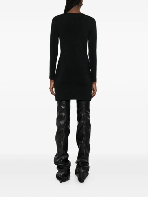 Alexander Wang metal logo V-neck mini dress - Black