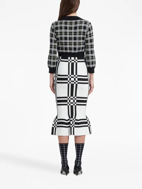 Marni checked cropped cardigan - Black