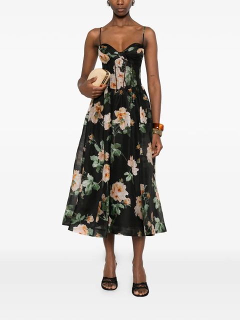 ZIMMERMANN Luna corset floral midi dress - Black - zdjęcie produktu nr 2
