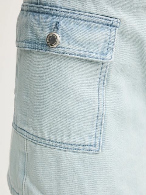 Morgan spódnicospodnie jeansowe damskie kolor niebieski gładkie high waist SHAZAZ