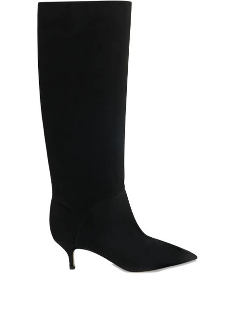 Casadei pointed flat knee-high boots - Black - zdjęcie produktu nr 2