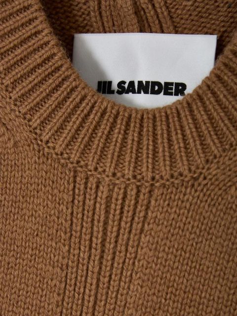 Jil Sander asymmetric wool sweater - Brown