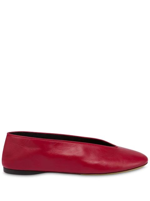 Moschino leather ballerina shoes - Red - zdjęcie produktu nr 1