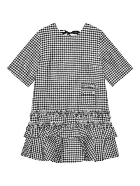 GANNI gingham-print dress - Black - zdjęcie produktu nr 1