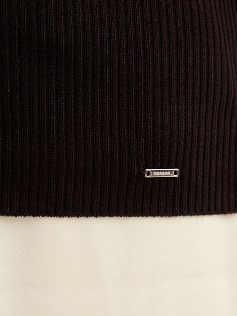 Morgan sweter MENTOS.M damski kolor brązowy z golfem MENTOS.M - zdjęcie produktu nr 2