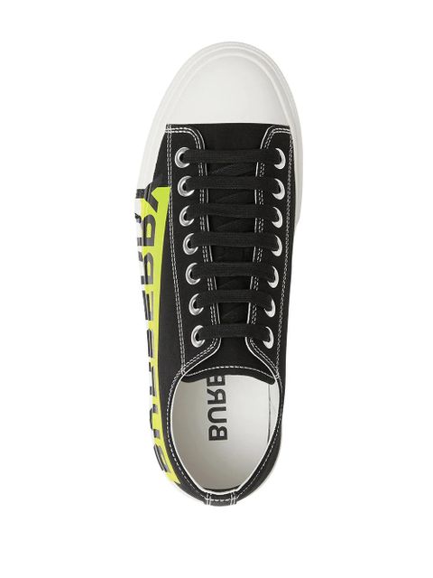 Burberry logo-print topstitched sneakers - Black