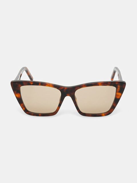 Saint Laurent okulary przeciwsłoneczne damskie kolor brązowy